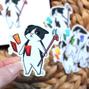 Sticker chat holographique/ magic card
