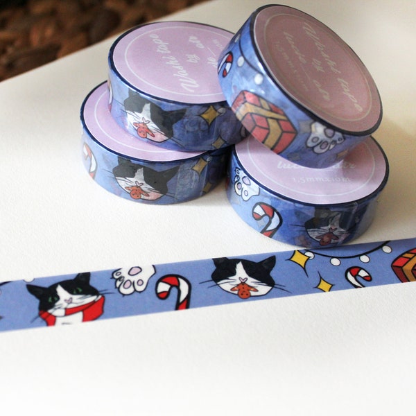 Washi-tape chat de Noël