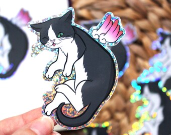 Sticker Glitter wingy cat