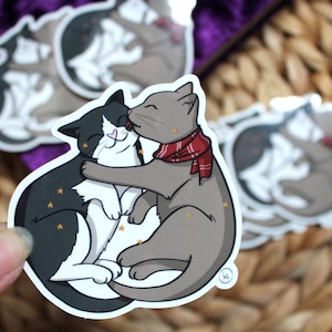 Sticker couple cats