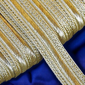 20mm Matte Gold Ribbon Braid Gold Metallic Thread Braid Gold Embroidery Trim Moroccan Sfifa Lace Ethnic Vintage Haberdashery Etsy