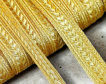 Gold ribbon braid 10mm | 20mm, gold metallic thread braid, gold embroidery trim, Moroccan Sfifa, lace, ethnic vintage haberdashery