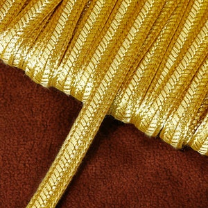 Galon ruban doré de 10mm, tresse fil métallique Or, garniture de broderie dorée, Sfifa marocaine, dentelle, mercerie vintage ethnique, lurex image 3