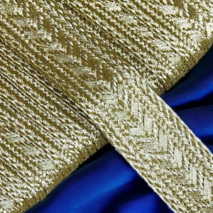 Galon ruban doré mat 10mm 20mm, tresse fil métallique Or, garniture de broderie, Sfifa marocaine, dentelle, mercerie vintage ethnique image 4