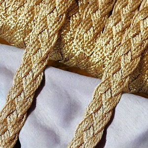 Treccia di nastro oro opaco da 15 mm, treccia di filo metallico oro, rifiniture ricamate in oro, Sfifa marocchina, pizzo, merceria etnica vintage