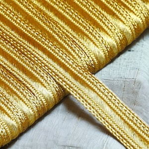Treccia di nastro dorato da 20 mm, treccia di filo metallico dorato, rifiniture ricamate in oro, Sfifa marocchina, pizzo, merceria etnica vintage