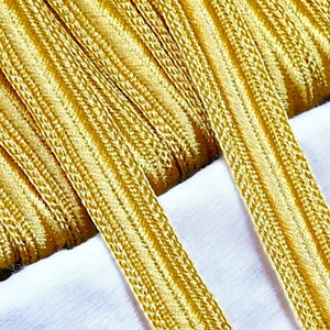 20mm gold ribbon braid, gold metallic thread braid, gold embroidery trim, Moroccan Sfifa, lace, ethnic vintage haberdashery image 3