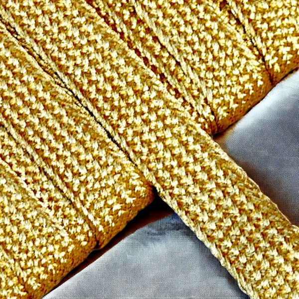 10mm Gold/Silver/Bronze metallic braid ribbon trim, woven embroidery trim, Moroccan Sfifa, couture, vintage lurex haberdashery.