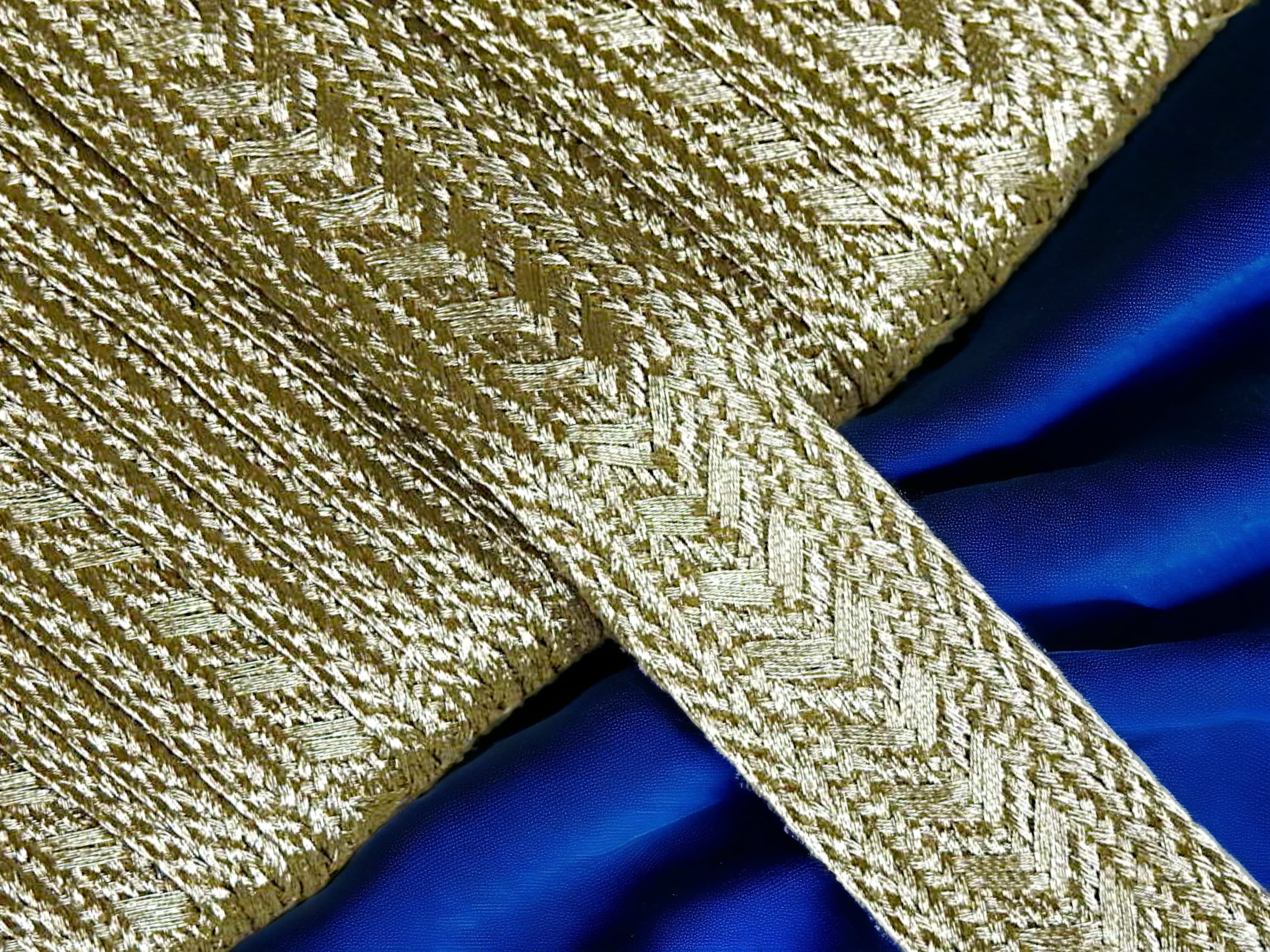 Matte Gold Ribbon Braid 10mm | 20mm, Gold Metallic Thread Braid ...