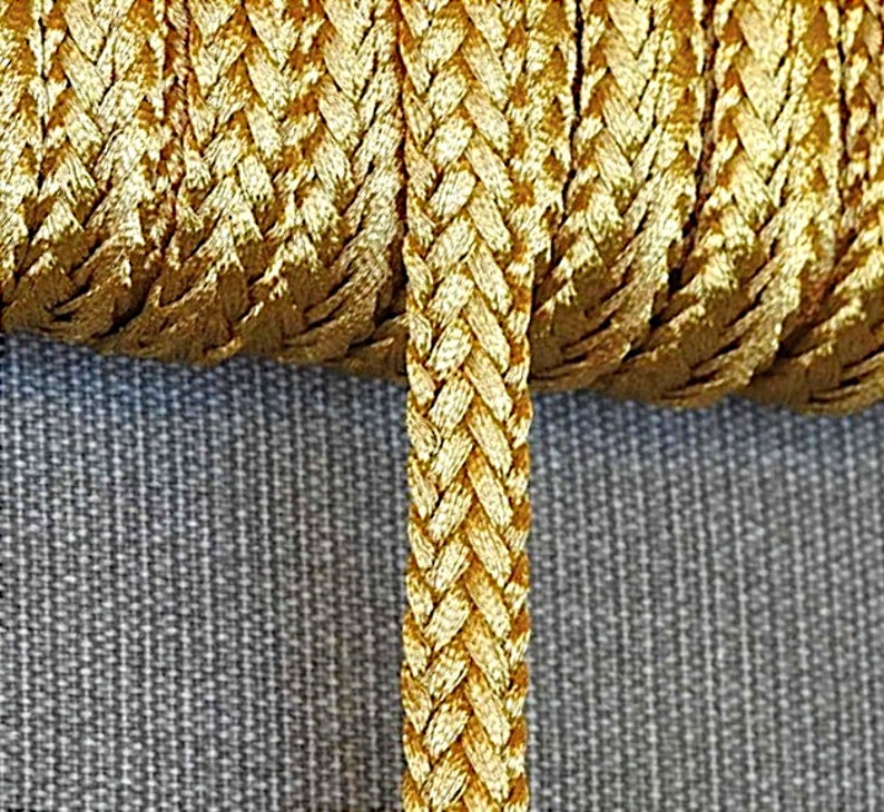 10mm Gold Ribbon Braid, Gold Metallic Thread Braid, Gold Embroidery ...