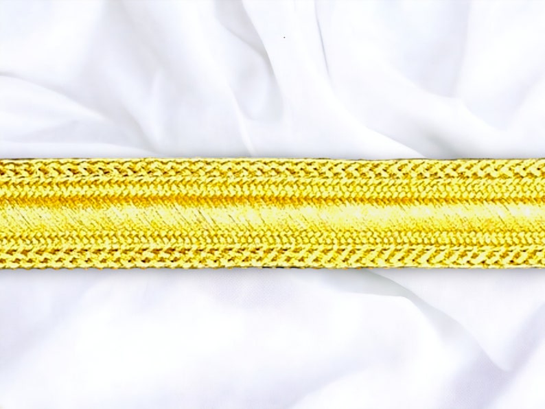 Galon ruban doré de 20mm, tresse fil métallique Or, garniture de broderie dorée, Sfifa marocaine, dentelle, mercerie vintage ethnique image 7
