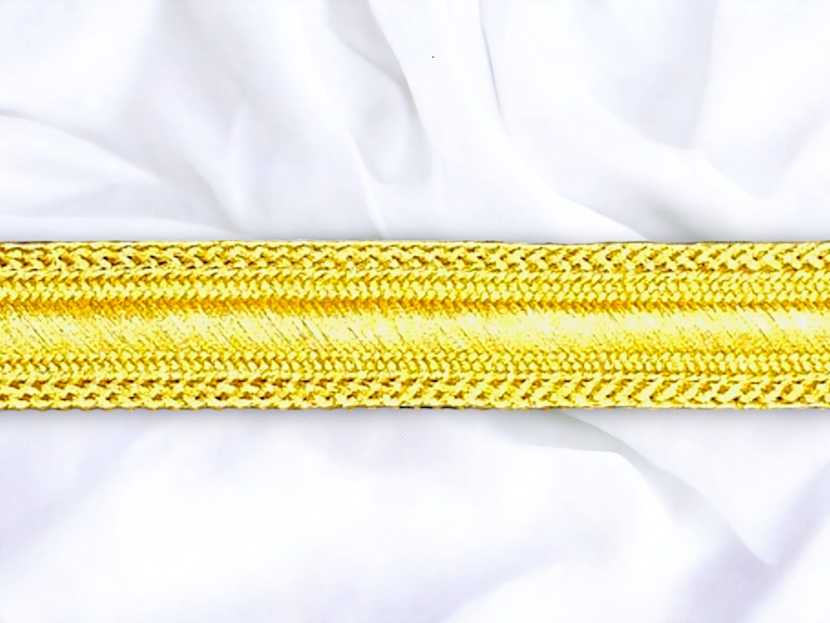 20mm Gold Ribbon Braid, Gold Metallic Thread Braid, Gold Embroidery ...