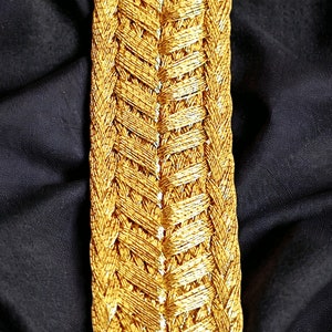 Galon ruban doré de 10mm, tresse fil métallique Or, garniture de broderie dorée, Sfifa marocaine, dentelle, mercerie vintage ethnique, lurex image 6