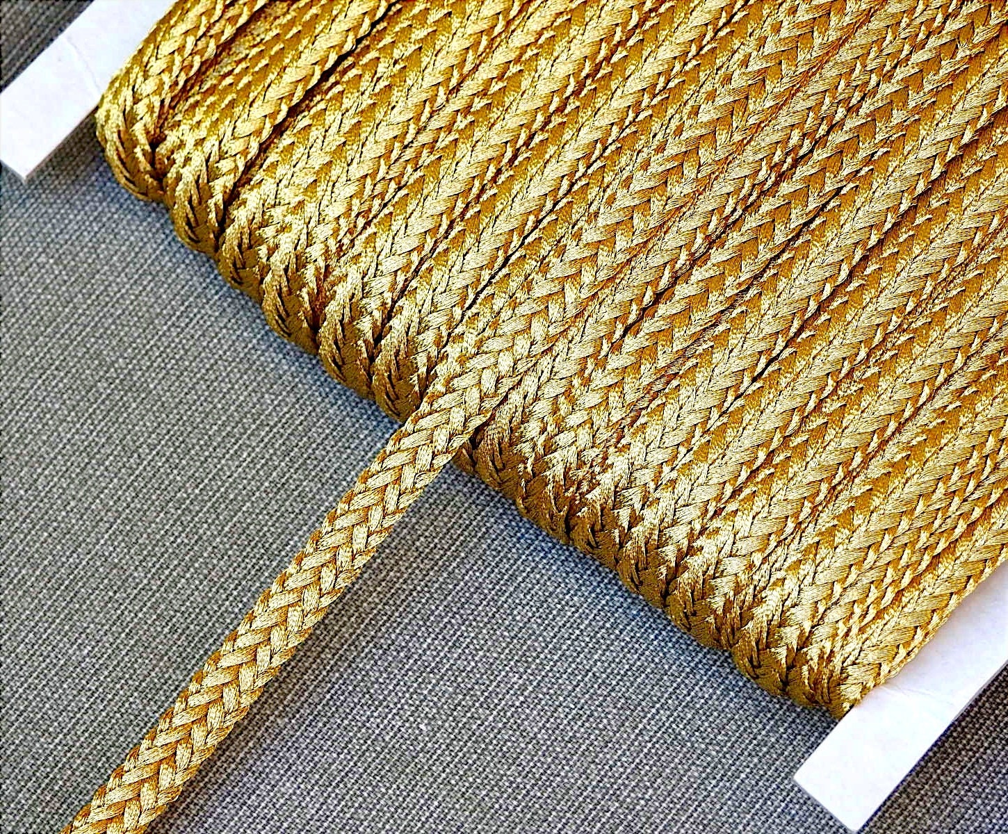 10mm Gold Ribbon Braid, Gold Metallic Thread Braid, Gold Embroidery ...