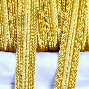 Galon ruban doré de 20mm, tresse fil métallique Or, garniture de broderie dorée, Sfifa marocaine, dentelle, mercerie vintage ethnique image 4