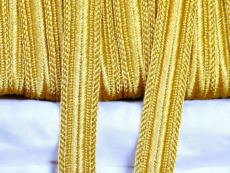 20mm gold ribbon braid, gold metallic thread braid, gold embroidery trim, Moroccan Sfifa, lace, ethnic vintage haberdashery image 4