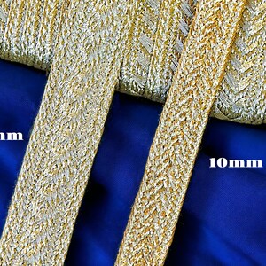 Gold Rib Trim Matte Gold Ribbon Braid 10mm | 20mm, Gold Metallic Thread Braid ...