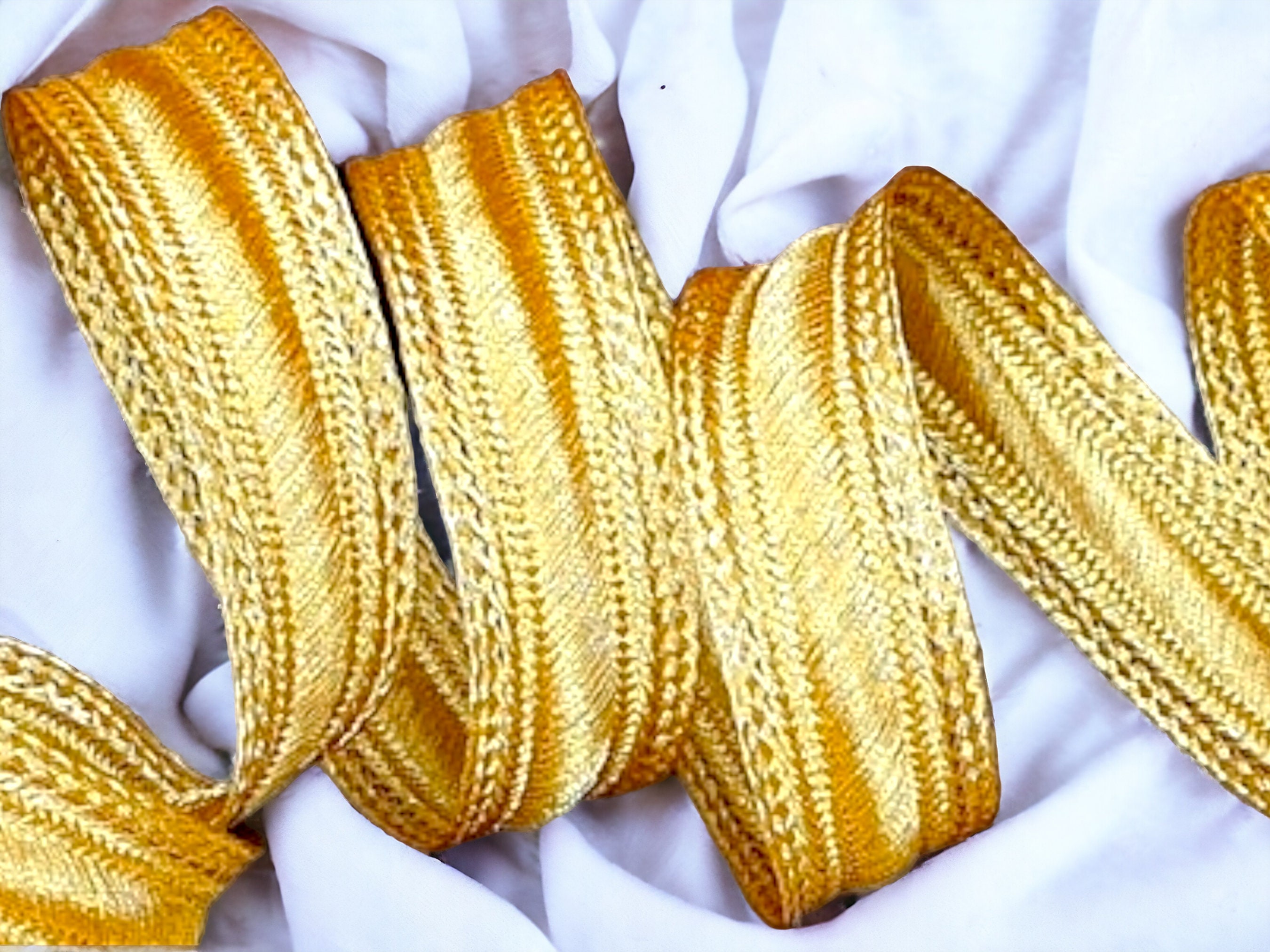 20mm Gold Ribbon Braid, Gold Metallic Thread Braid, Gold Embroidery ...