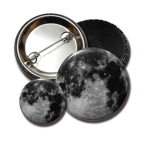 Moon button 25 mm / 38 mm (1"/1.5") with pin / magnet, pin, badge, pin