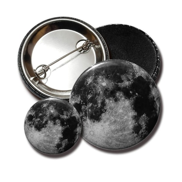 Bouton Lune 25 mm / 38 mm (1"/1.5") avec pin / aimant, pin, badge, pin