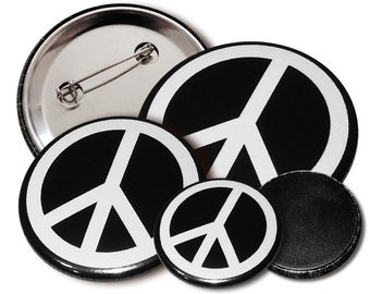 Peace Button 25/38/50 mm (1"/1.5"/2") with pin/magnet, pin, peace sign, peace,