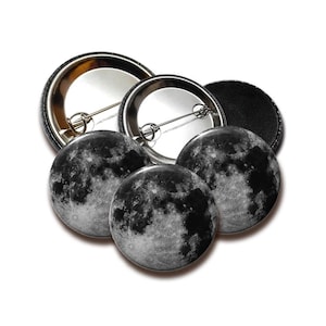 Moon Button Set, 25 mm / 38 mm (1"/1.5") with pin / magnet