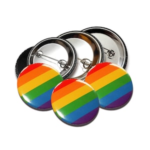 Rainbow Button Sets, 25/38/50 mm (1&quot;/1.5&quot;/2&quot;) with pin / magnet, pin, Pride, LGBTQI +, Queer