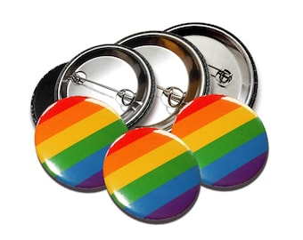 Zestawy tęczowych guzików, 25/38/50 mm (1"/1,5"/2") z przypinką/magnesem, plakietką, Pride, LGBTQI +, Queer