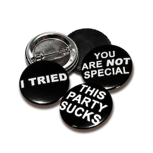 Anti Button Sets, Buttons 25mm (1 inch) mit Anstecknadel / Magnet, Anstecker