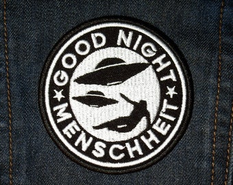 Patch, patch geborduurd, GOOD NIGHT HUMANITY