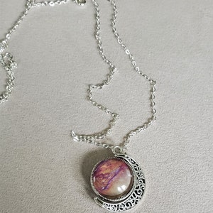 Acrylic Pour Jewelry Pendant Double Sided Rotating Moon Pendant