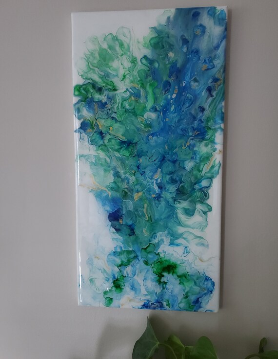 Blueberry Bouquet~ Acrylic Pour Painting Resin Finish