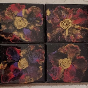 Abstract Fluid Art Coasters