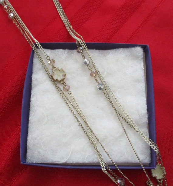 Tri Strand Cross Necklace 3 strands Pendant Bead … - image 4