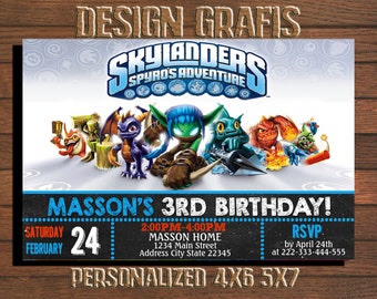 Skylander Invitation Etsy