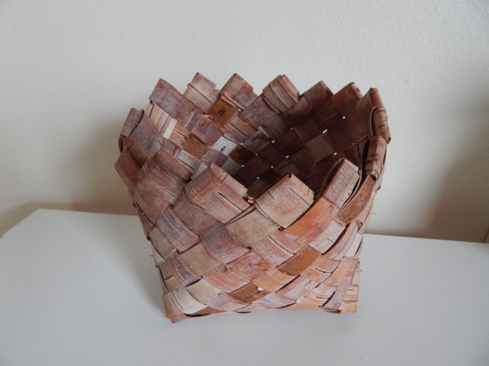 Medium Birch Bark Basket Woven Etsy