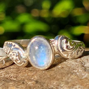 Moonstone Medieval Ring, Sterling Silver