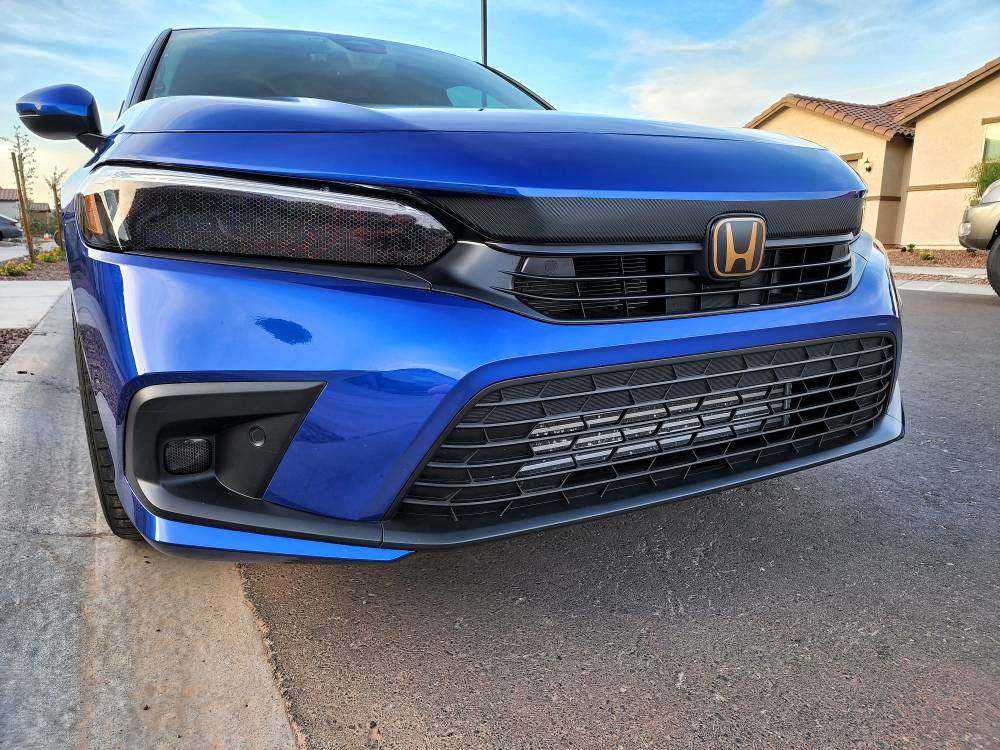 Matte Black Front Bumper Lower Grille Insert For 2022 2023+ Honda Civic Sedan – Honeycomb Style