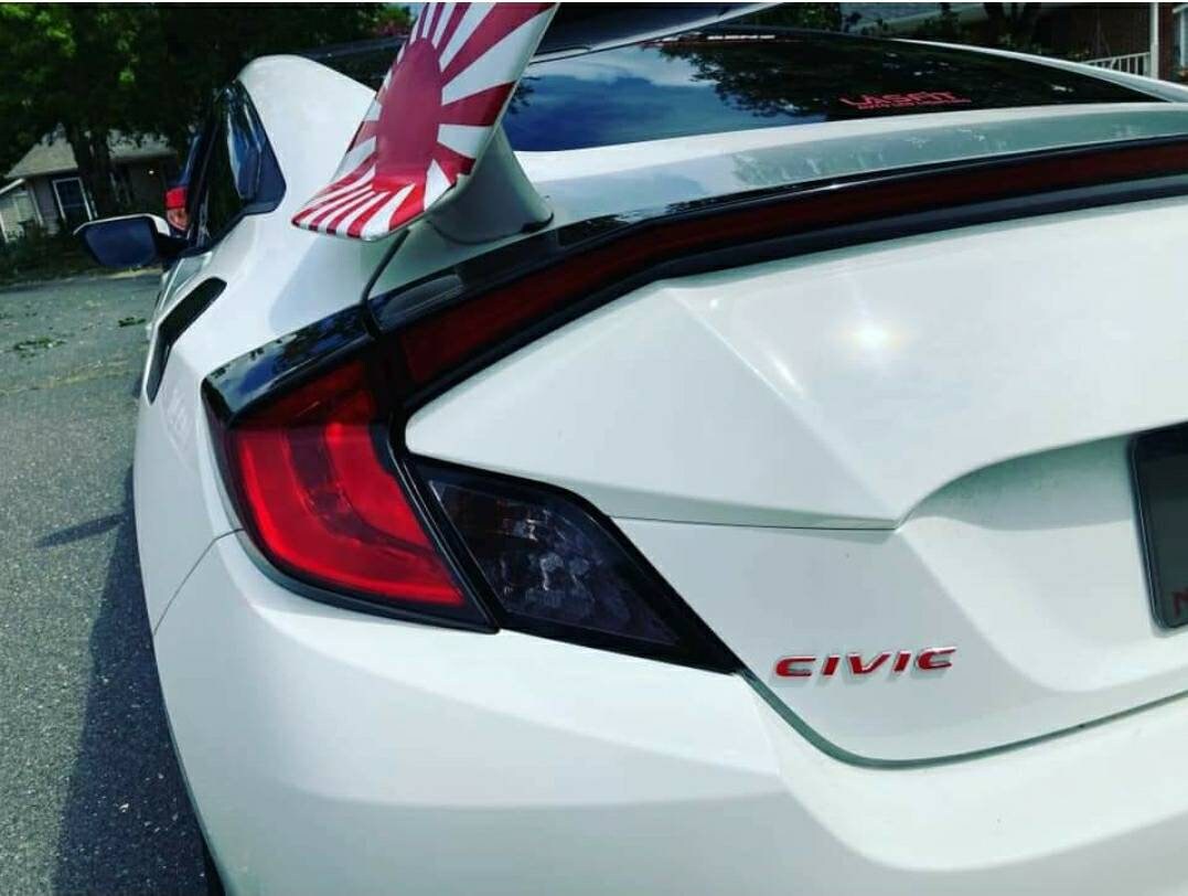 Pre-Cut Red Reverse Cut Rear Tail Light Overlay Tint For 2016-2020 Honda Civic Coupe – Made In USA