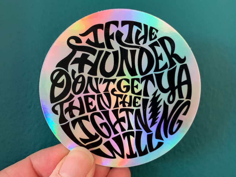 Grateful Dead 'the Wheel' Holographic Sticker Etsy
