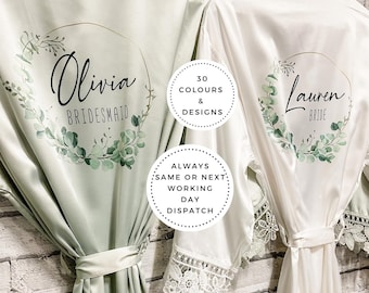 Bridesmaid Robes Personalised, Wedding Gowns With Lace