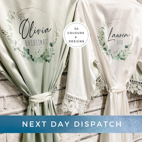 Bridesmaid Robes Personalised, Wedding Gowns With Lace