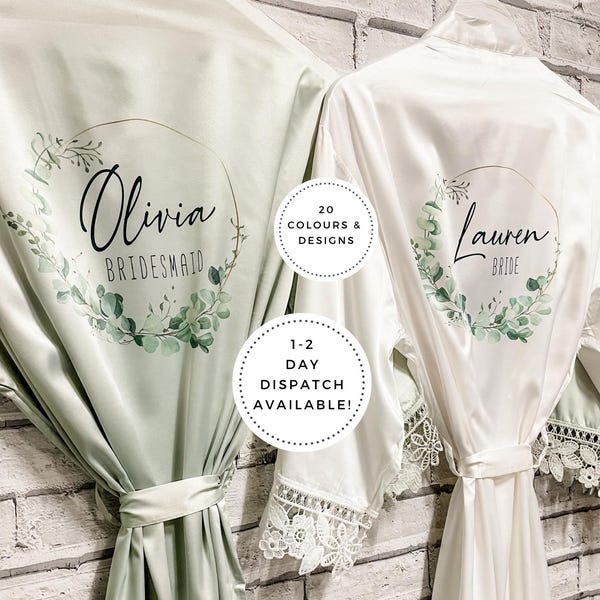 Bridesmaid Robes Personalised, Wedding Gowns With Lace