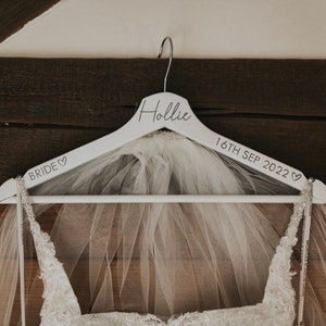 White Wedding Dress Hangers, Bridesmaid, Maid of Honour, Mother of the Bride Hangers, White