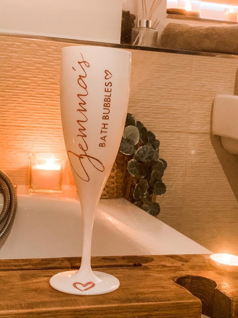 Personalised Bath Bubbles Wine Glass Hot Tub Plastic White Etsy
