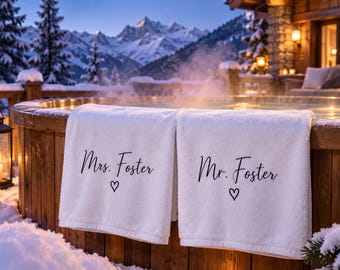 Personalised Mr/Mrs Honeymoon Towels Set, Wedding Gift