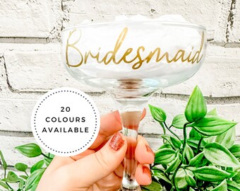 Bridesmaid Martini Glasses, Champagne Glass | Cocktail Glass | Bridesmaid, Bride, Maid of Honour, Mother of the Bride,