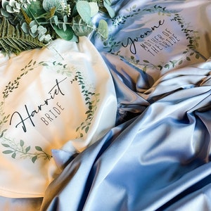 FEATHERED SLEEVE Bridesmaid Silk Robes Personalised Wedding Dressing Gown image 8