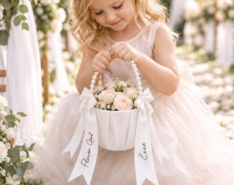 Outdoor Flower Girl Basket, Personalised Garden Wedding Basket