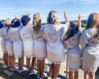 Silk Satin Bridesmaid Robe Sets, Personalised Wedding Gowns